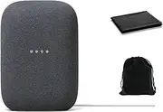[Google] Audio Bluetooth Speaker - Wireless Music Streaming, Powerful Sound, Assistant Built-in, Wi-Fi and Bluetooth Connectivity, Smart Home Control, Stereo Pairing, Includes Pouch and Cloth