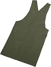 Manicure Apron Smock Apron Kitchen Apron Chef Apron Gardening Apron for Women Adult Bib Artist Apron with Pockets Florist Apron No Tie Apron Hair Stylist Apron Cotton Linen Green