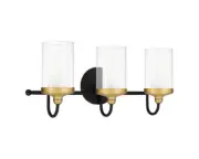 Quoizel ROW8622MBK Rowland 22"W 3-Light Bathroom Vanity Light in Matte Black