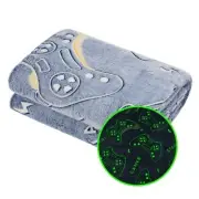 Glow in The Dark Blanket Game Controller Throw Blanket, Gamer Gifts Toys for