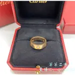 CARTIER 卡地亞 LOVE系列 18K玫瑰金戒指 三鑽款 寬版戒指 鑽戒 B4087500