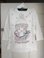 Pumpkin Patch boutique girls' glitter t-shirt Tunic w snowflakes Girl Bird NWT 5