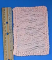 Dollhouse miniature hand Knit baby blanket 1:12 Scale 4"x5 1/2" Bedspread Pink
