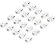 uxcell 20 Pack RJ45 Cat 6 Ethernet Jack, Cat6 Coupler Connector Adapter Network Insert for Cat6 Cable, White
