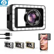 APEXEL 100MM Macro Lens With LED Fill Light Clamp for Phone Vlog Video Recording