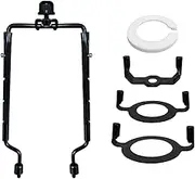 domoi 2PCS Lamp Shade Harp Holder 7Inch E14,E26,E27 Light Base Adapter Adjustable Lamp Harp Kit Black Horn Frame Lampshade Bracket