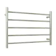 Radiant RTR03 Round Bar Heated Towel Rail - 750 x 550mm - Mirror Polished - Stainless Steel- Bottom Left/Top Right Wiring