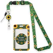 The Sunflower Art Lanyard for Keychain Card ID Retractable Badge Reels and Holder Key Ring Neck Straps Accessories