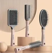 4 Pieces Hair Brush Set Anti-Static Massage Oval Comb Round Hair Brush Comb Vent Hairbrush Detangling Brush Paddle Brush , Hair Brush Comb For Women Curly Wet or Dry Hair Detangling Brushes Shaping Defining Curls Tools .