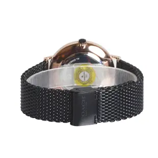 COACH | 經典大錶面C字LOGO米蘭帶手錶/男錶 - 黑鋼玫瑰金-14602470