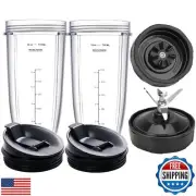 2 Packs Ninja Blender Cups and7 Fins Ninja Blender Blade Replacement Compatib