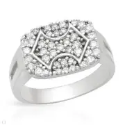 Elegant Gentlemens Ring W/2.10ctw CZ in 925 Sterling Silver Size 9.5