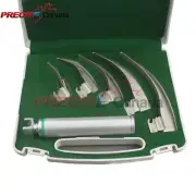 LARYNGOSCOPE FIBER OPTIC MACINTOSCH Set of 5 BLADE & HANDLES EMT