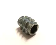 QTY 2 Threaded Insert Wood Nut M6 (6mm) x 13mm Hex Thin Flange Zinc Plated