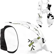 [FVQL] Set of 1 Bouffant Caps with Hair Scrunchy, Scrub Caps Women, Panda Cartoon Funny Animal