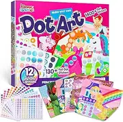 Klever Kits Dot Art Activity - No Mess Sticker Art for Kids, Scrapbooking Arts and Crafts Supplies, Birthday Gifts, Airplane Travel Toys for Boys & Girls Ages 3, 4, 5, 6, 7 (Unicorns & Princess)