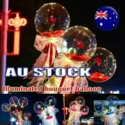 Luminous LED Balloon Round Bubble Decor Red Rose Wedding Valentine's Day GifSK