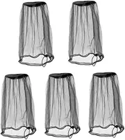 Outdoor Camping Net Flies Netting Face Shield Screen Mesh for Fishing 5pcs Outdoor Camping Fishing Insect Repellent Hat Black