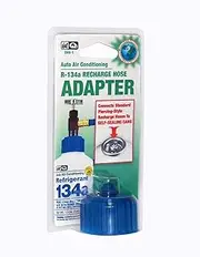 InterDynamics Certified A/C Pro Car Air Conditioner Refrigerant AC Recharge Kit, R-134A Recharge Adapter Connects Standard Hoses to Self-Sealing Cans, Includes Hose, InterDynamics