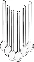 Demitasse Espresso Spoons, Mini Coffee Spoon, 4.33 Inches Glass Small Spoons for Tea, Stirring Rod Mixing Spoon, Set of 6 (Clear 2)