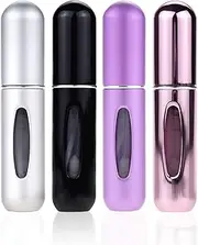 Portable Mini Refillable Perfume Atomizer Bottle Spray, Scent Pump Case for Travel 4 Pcs Pack of 5ml
