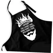Funny Aprons Black Kitchen Chef Apron, 2 Pockets This is a Manly - Apron