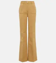 [Loro Piana] Loro Piana Danbeth wide-leg cotton and linen pants AU 16 beige