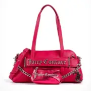 Juicy Couture Jasmine Bugatti Vivacious Fuxia Faux Leather 2 Strap Shoulder Bag
