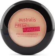 Australis Fresh and Flawless Matte Pressed Foundation Powder Face Skin Care Makeup - Natural