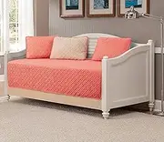 Fancy Collection 5pc DayBed Quilted Bedspread Coverlet Set Embossed Solid Coral/Khaki New