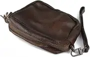 [DLUXCA] Hand-Painted Old Coin Purse Driver's License Hand-held Small Wallet Retro Card Bag Coin Bag (Color : Black, Size : 12 * 8 * 2 * 10m)
