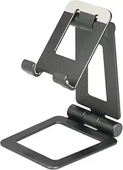 Z24 Adjustable Cell Phone Stand Fully Foldable Desktop Phone Holder Al num Alloy 270°Rotatable Cradle Portable Dock Compat with Phones Tablets for Desk Bedside Gun Grey