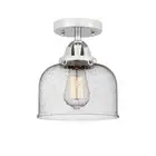 Innovations Large Bell 1 Light 8" Semi-Flush, PC/Seeded - 288-1C-PC-G74