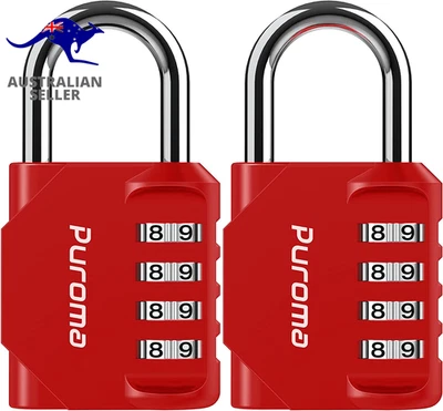 2 Pack Combination Lock 4 Digit Locker Lock Outdoor Waterproof Padlock for Schoo