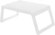 White Portable Laptop Bed Desk,Card Slot/Charging Hole/Pen Holder/Folding Leg Multifunctional Bed Tray Table,Eating Writing Write