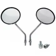 Motorcycle Scooter Pair of Chrome Round Mirrors 10mm Thread round Silver