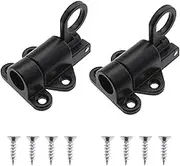 eMagTech 2X Black Solid Aluminum Alloy Automatic Spring Loaded Barrel Slide Bolt Latch with 8pcs Mounting Screws for Door Window Shed Gate Toilet Bedroom