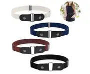 4 Pack No Buckle Invisible Stretch Belt Buckle-Free Elastic Belt for Women and Men