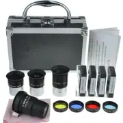Astronomical Telescope Accessory Kit, 3 Plossl Eyepieces, 4 Filters, 2x Barlow