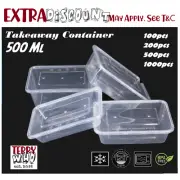 500ml Take away Containers Takeaway Food Plastic Lids Bulk