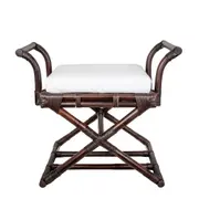 [Florabelle Living] Luca Rattan Cross Leg Stool W/ Cushion