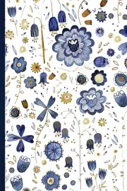 Notes: a Blank Dot Grid Notebook with Indigo Watercolor Flowers Painting Cove...
