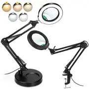 Krstlv 5X Magnifying Glass with Light and Stand Upgrade Button 5 Color Modes