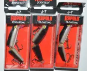3 lures rapala jointed j-7 j07 s floating minnow lure 2 3/4" 1/8oz silver