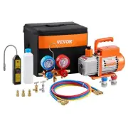 4.5 CFM HVAC Single Stage Rotary Vane Vacuum Pump and Manifold Gauge Kit