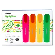 J.Burrows Chisel Highlighters Assorted 12 Pack