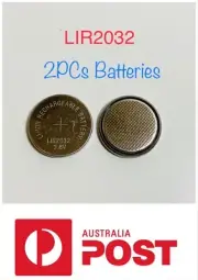 2 LIR2032 Rechargeable Button Batteries 3.6V 40mAh lithium batteries