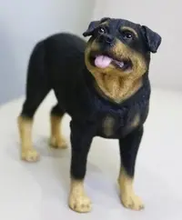 在飛比找Yahoo!奇摩拍賣優惠-7036A 日式 站立羅威納狗擺件 警犬羅威納模型禮物 仿真