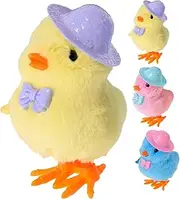 ERINGOGO 4pcs Wind Up Plush Chick Novelty Jumping Chicken Clockwork for Fun Animal Wind Up for and Decoration