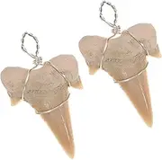 Gogogmee 2pcs Shark Tooth Pendant Shark Charms Cool Necklace Charms Jewelry Charms Necklace for Male Charm Decor Necklace Decor Neck Chain Men Necklaces Neck Decor Male Necklace